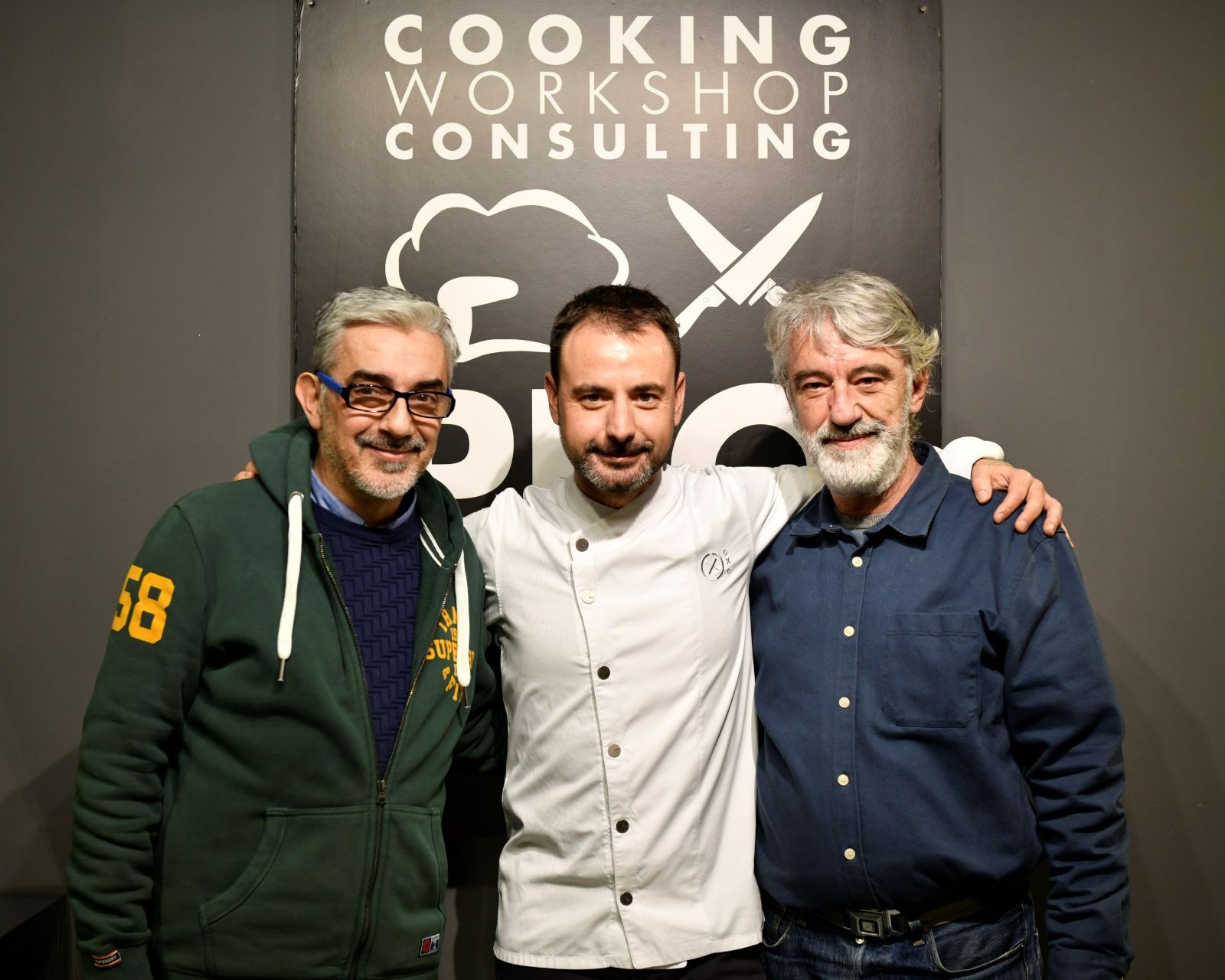 Program Director Elias Longos together with Eduard Xatruch and the owner of Cooking Workshop Pro, George Longos